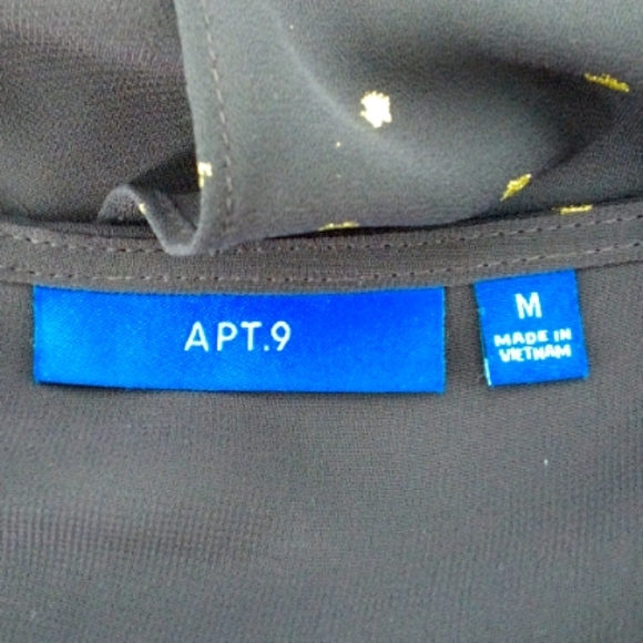 Apt. 9 Purple Gold Leaf Sleeveless Top M 100% Polyester Vegan - Picture 2 of 8